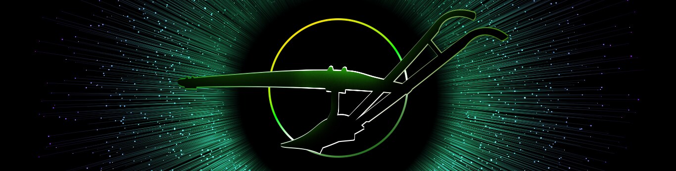 Profilo di un aratro originale John Deere circondato da un'esplosione stellare verde