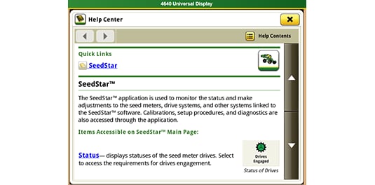 Schermata dell'aiuto in linea integrato di CommandArm