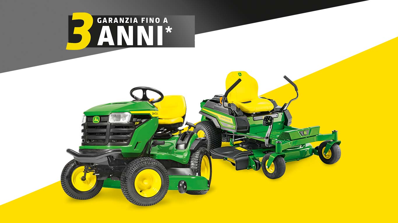 Garanzia fino a 3 anni per i trattorini Serie X100 e Z300