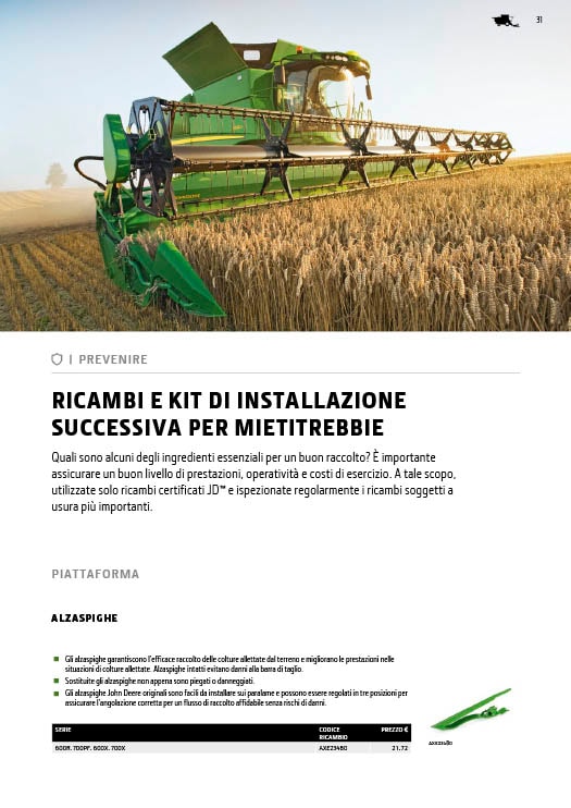 Ricambi e accessori per mietitrebbie