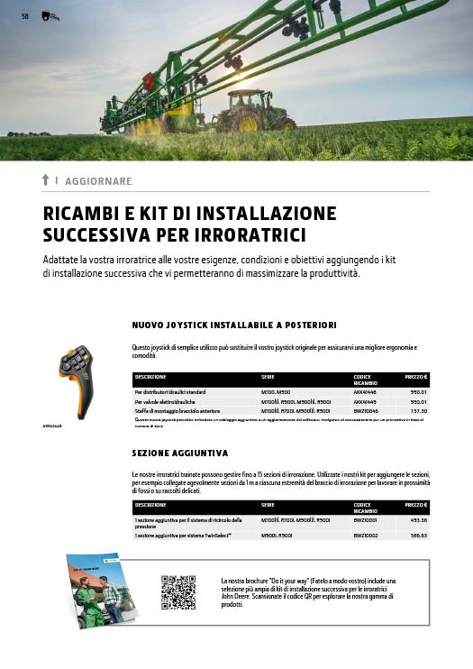 Ricambi e kit post-vendita per irroratrici